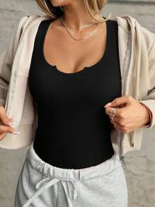 Women's Spring And Autumn Solid Color Notched V-Neck Long Sleeve Slim Fit T-Shirt