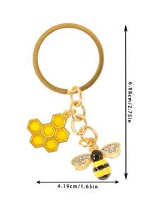 1 pezzo/5 pezzi/10 pezzi Portachiavi in cristallo di miele giallo, accessori per auto con confezione decorativa, accessori per confezioni regalo con diamanti d'acqua, regali per donne e ragazze