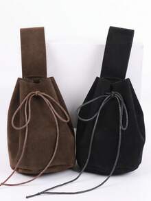 1pc Vintage Medieval Suede Drawstring Belt Pouch, Renaissance LARP Waist Bag, Retro Fanny Pack For Cosplay & Festivals Belt Pouch Dice Bag Renaissance Market - Multicolor - View 9