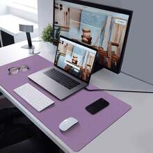TOWWI PU Leather Desk Pad With Suede Base, Multi-Color Non-Slip Mouse Pad, 36" X 17" Waterproof Desk Writing, Large Desk Blotter Protector (Voilet) - 淺粉色 - 查看 8