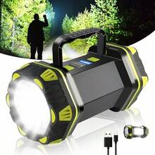 Multi-Functional Bright LED Handheld Lamp, Large Battery Capacity For Long Runtime, Type-C Charging, 8 Lighting Modes, Side Soft Light COB, Convenient Handle Design, Smart 4-Level Battery Indicator, Ideal Lighting Companion For Outdoor Travel & Adventure - Black - View 5