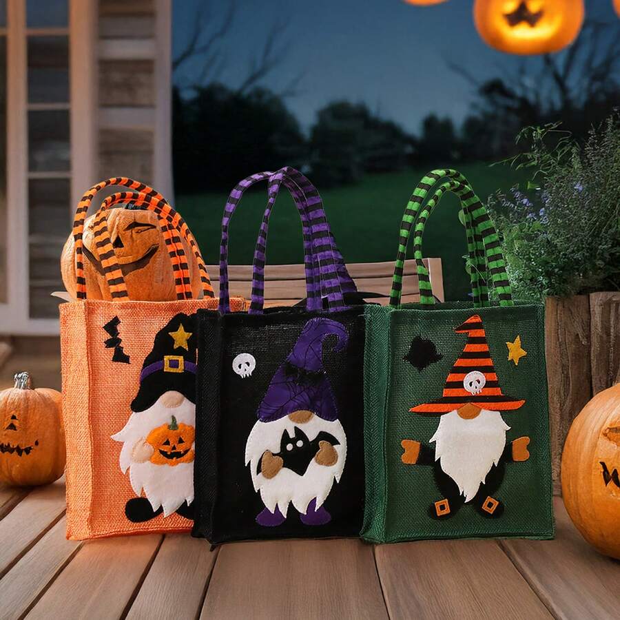 1 buc/3 buc Decorațiuni de Halloween pentru păpuși cu desene animate, geantă de in cu oameni din pădure, geantă de bomboane pentru păpuși fără chip, en-gros pentru evenimente de sărbători, consumabile pentru petreceri