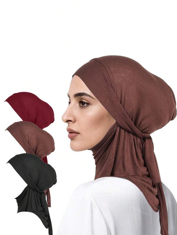 1 pieza Diadema de corbata de moda, Vincha, Gorro, Bufanda, Gorra de algodón elástico y sedoso