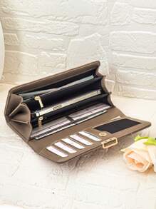 MINGYOU New Women's Long Wallet, Fashion Classic Buckle Flap Multi-Functional Large Capacity Wallet, Women's Cash Wallet, Long Wallet, Essential For Autumn