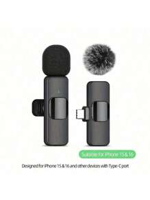 Microphone sans fil Lavalier pour smartphone, microphone sans fil plug-and-play pour l'enregistrement vidéo/audio, micro-cravate pour interview/vlog/enseignement
