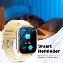 Smart Watch, kabelloses Telefonieren/Wählen, Multi-Sport-Modus, Anruferinnerung und -ablehnung, SMS-Erinnerung, benutzerdefiniertes Hintergrundbild, für iOS/Android