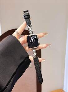 New Plum Blossom Leather Strap Compatible With 38/40/41/42/44/45/46/49mm Compatible With Apple Watch Strap Ultra/S10/9/8/7/6/5/4/3/2/1