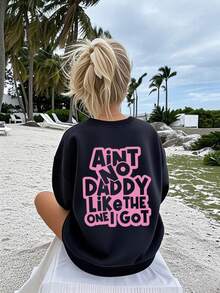 1 pieza Sudadera casual con cuello redondo y estampado para niñas, ropa de estudiante para otoño/invierno, top de manga larga - La serie definitiva de sudaderas con cuello redondo adecuada para toda joven - Negro - Ver 9