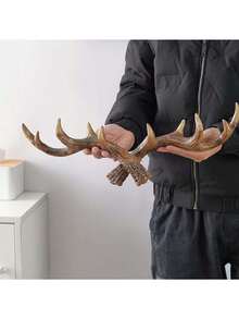 1 قطعة خطاف ديكور قديم على شكل قرن، خطاف معلق على الحائط لتعليق المعاطف، ديكور حائط إبداعي لمتجر الملابس والمدخل
