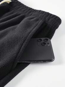 3件套男士休闲百搭运动裤，黑色平前设计，侧袋宽松版型。百搭抗皱易护理长裤 - 黑色 - 查看 8