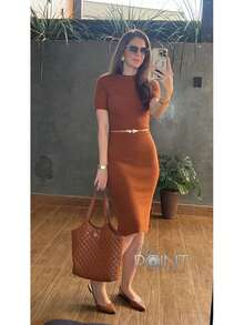 Modal Knit Dress - Camel - Ver 2