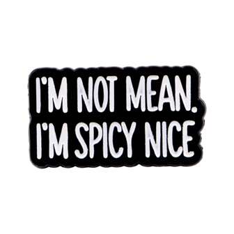 “我不是坏人，我很热情”珐琅别针 翻领别针 背包上的徽章 女士胸针 衣服礼物 珠宝 时尚配饰