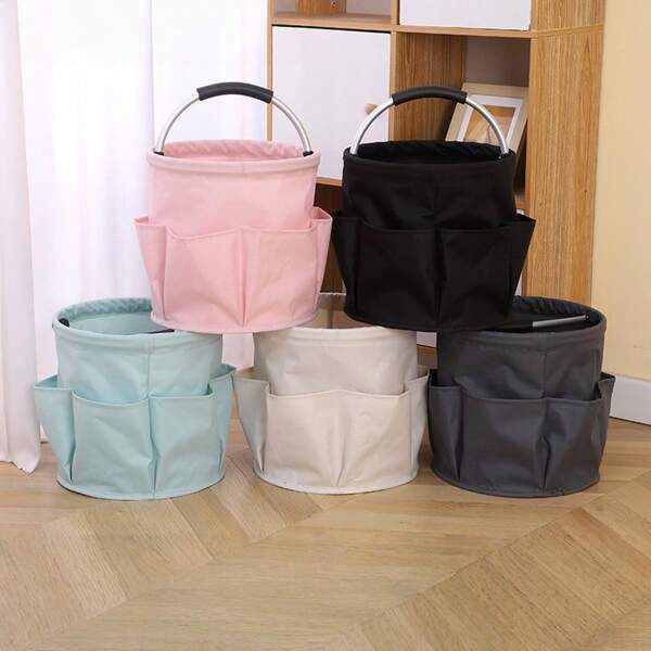 سلة تخزين متعددة الوظائف محمولة جديدة، سلة لتناول الطعام في الهواء الطلق، سلة للشاطئ، سلة حمام محمولة قابلة للطي، سلة تسوق منزلية