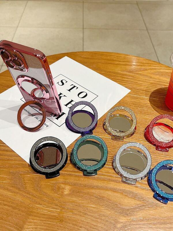 1pc Foldable Magnetic Wireless Charging Phone Holder, With Adhesive, Minimalist Glossy Design, Compatible With IPhone 11 12 13 14 15 16 Pro Max, S24 S23 S22 S21 Ultra, Apple & Android Phones, Ideal Birthday Gift For Family And Friends, Includes Ring Holder And Phone Accessories Compatible With IPhone, Android Phone, Gift For Birthday, Family, Friends Phone Ring Holder Phone Grip