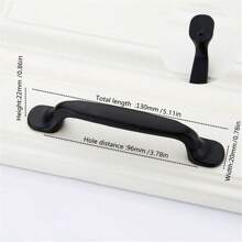 1-Piece / 2 Pieces Black Modern Minimalist Aluminum Alloy Door Handle Series, Suitable For Wardrobe, Bedside Table, TV Cabinet Drawer Handles, And Furniture Hardware Accessories