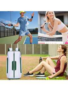 Mochila para 2 raquetas - Capacidad grande, resistente al agua, bolsa para tenis/bádminton con 6+ bolsillos, tecnología de separación húmedo-seco - Regalo perfecto para atletas y entusiastas del deporte (Cabe 2 raquetas + equipo)
