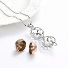 Lebensbaum Urnen-Kette für Asche von Mensch und Haustier, Cut Out Herz Aufbewahrungsurnen-Medaillon, Gedenk-Kremationsschmuck mit Mini-Kugel - Verschiedenfarbig - Übersicht 3