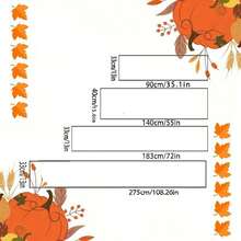 1 Colorful Pumpkin And Other Holiday Element Pattern Table Flag, Made Of 72 Inch Knitted Polyester Fiber, Suitable For Holiday Gathering Tables, Home Kitchen Decoration, And Gifts. - Multicolor - View 4