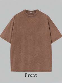 230g Man's Wasehd Cotton Tee Fashion Design Solid Color T-Shirts Short Sleeves Man Clothing 100% Comfortable Unisex Pure Black Pure White Clothes - 卡其色 - 查看 1
