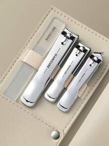 Ensemble de 4 pièces de coupe-ongles avec sac de rangement. Comprend un coupe-ongles diagonal, une lime à ongles. Convient pour la maison et les salons de manucure professionnels.