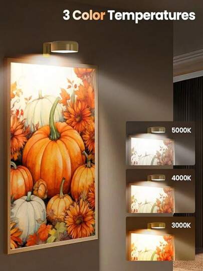 1/3/ Wireless Metal Art Battery Powered LED Picture Lights, Magnetic Lamp, Fairy Lamps, Led Night Light, Lighting, Book Lights Room Adjustable Temperature, Timer, Remote Press Control Perfect Gallery, Stairs, Corridors view 4