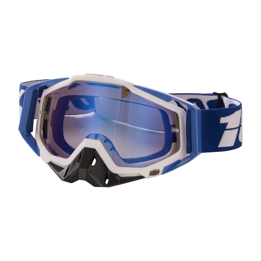 Motorcycle Goggles, Adjustable Strap Windproof Scratch Resistant Ventilated For Sports Cycling Snowboard - Xanh đậm - Xem 1