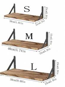 1 Peça Prateleira de Armazenamento de Parede, Estilo Rústico, Prateleira Flutuante de Madeira para Decoração de Parede, Armazenamento de Banheiro e Quarto, Estante de Livros da Sala de Estar