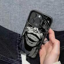 Anime Phone Case 1pc Black Abstract Cartoon Portrait Design Soft Silicone Phone Case Compatible With Apple  15/16 Pro Max/13/12/11, Full Body Shockproof - Black - View 6