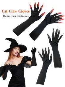D EXCEED 1 Paar Damen Halloween Krallen Handschuhe - perfekt für Kostümpartys, Cosplay-Events, thematische Veranstaltungen und gruselige Feiern
