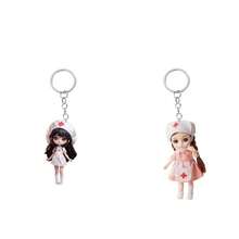 1 件亚克力 2D 钥匙扣，带有可爱的护士形状设计，防水、防刮、无毛刺、修剪整齐的圣诞礼物 - 彩色 - 查看 16