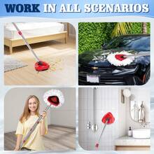 4 Packs Spin Mop Replacement Heads Compatible With Oceda EasyWring 1-Tank System, 30-58" Mop Handle,Scrub Brush And Base Combo Set,Mop Refills Easy To Replace And Cleaning (White,1-Tank) - 白色 - 查看 5