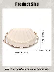 Crossbody Bags For Women, Shell Shaped Crossbody Bag, Fashionable Mini Shoulder Bag, Women's Faux Pearl Chain Handbag, Elegant Shell Purse Perfect For Parties Weddings Dinners & Banquets Matches Wedding Dresses Formal Wear Prom Gowns Birthday Outfits - 彩色 - 查看 5