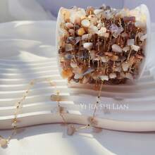 100 厘米全铜防锈 14k 天然石散珠链项链手链 DIY 工艺用品（不包括收纳卷轴） - 金色 - 查看 4