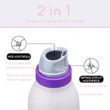 Owalaa Pinkish Purple Water Bottle 24oz,710ml,With Straw,Suitable For Carrying Out,Heat Preservation Time More Than 24 Hours,Cold And Hot Water Can Be Insulated,Can Make Coffee,Frozen Drinks,Suitable For Camping,Work,Indoor And Outdoor Use - 淡紫色 - 查看 5