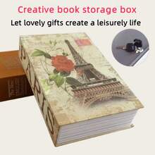 1pc Creative Book Safe Box, Tower Style Standard/Medium/Large Size, Blue Dictionary Mini Size Safe Book Box, Suitable For Office/Bedroom
