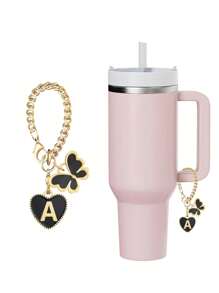 3 件/2 件专为 30-40 盎司杯子设计的配件:黑色字母标记器、硅胶芙蓉花吸管盖、硅胶防摔防刮保护盖、可重复使用的 10 毫米大直径吸管盖、可爱字母装饰、适用于现代简约玻璃杯、母亲节礼物 - 黑色 - 查看 42