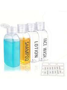 TSA认证防漏旅行瓶，3.4盎司透明PET塑料翻盖瓶 - 可重复灌装洗发水、护发素、沐浴露及其他洗漱用品 - 便携旅行必备 | 防漏 | PET塑料瓶，旅行洗漱用品，返校季，旅行必备，假日必备 - 彩色 - 查看 12