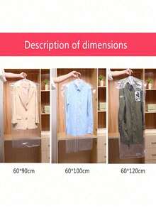 10/15 件衣服防尘罩，透明塑料衣服防尘袋，挂衣袋，干洗店服装挂袋，可重复使用防尘袋，适用于学校、办公室、家庭、旅行的衬衫、西装、连衣裙、外套、便携式防尘服装袋（无衣架） - 彩色 - 查看 5