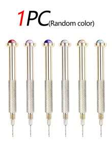 1pc (Random Color) Nail Art Hole Punch Tool, Alloy Nail Drill Bit, Nail Piercing Tool, Nail Art Accessory