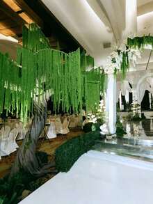 2/4 bông lan hoa tử đằng tím nhân tạo, lan hoa giọt nước mắt, lan hoa cưới nhân tạo, lan hoa dền lụa nhân tạo, hoa cưới màu đỏ tía, bó hoa cưới kiểu thác nước, thích hợp trang trí phông nền đám cưới, trang trí khách sạn, tự tay cắm hoa, cắm hoa trang trí bình, trang trí tường, quà tặng Ngày của Mẹ, sinh nhật, tiệc tùng. - màu xanh lá - Xem 3