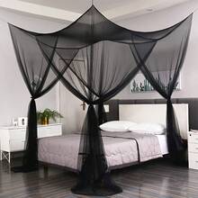 Suitable For Big Bed 4 Door Ceiling Mosquito Net Romantic 4 Door Bed Canopy Bedroom Dorm Home Decoration - 黑色 - 查看 1