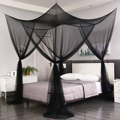 Suitable For Big Bed 4 Door Ceiling Mosquito Net Romantic 4 Door Bed Canopy Bedroom Dorm Home Decoration