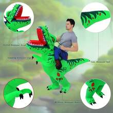 成人充气恐龙服装，霸王龙服装，男女充气服装，骑乘式恐龙服装，趣味恐龙服装，圣诞节万圣节充气服装 - 綠色 - 查看 2