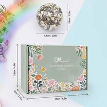 6件装女士泡澡球礼盒，奢华泡澡球，注入真花和天然有机精油，送给女性、母亲、女儿、女友的自爱礼物 - 彩色 - 查看 5