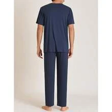Latuza Men's Soft Pajama Set Viscose Short Sleeves Top With Pants