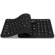 Foldable Silicone USB Wired Standard Waterproof Rollup Portable Computer Keyboard For Business Trip For PC Notebook Laptop, Full Size - màu đen - Xem 3
