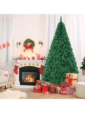 7FT/1.2m Artificial Christmas Tree, Luxuriant Verdant Realistic Xmas Tree With 1000 PVC Branch Tips & Folding Metal Stand, Unlit Pine Tree For Festival Parties Decoration, Ation Home Decor Christmas Decorations Room Decor Winter Christmas Decorations Home Christmas Gifts Christmas Decor