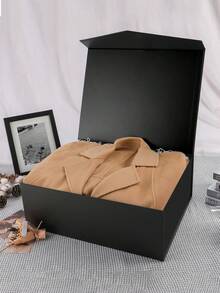 Large Gift Box - Black Foldable Groomsman Gift Box With Magnetic Lid - Groom Groomsman Proposal Gift Box, Oversized Gift Box, Can Fit Clothes And Large Gifts - Suitable For Birthday, Party And Wedding - Black - View 5