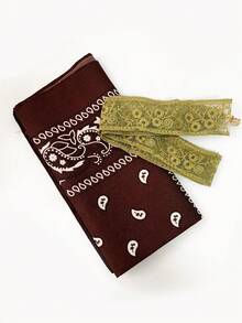 1pc Versatile Lace Headscarf Set, For Scarves, Bandanas, Head Wraps - Multicolor - View 14