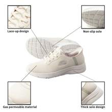 Skechers 女鞋運動鞋時尚戶外跑步休閒鞋 150480-NTLP - 自然色/淡粉紅色 - 查看 6